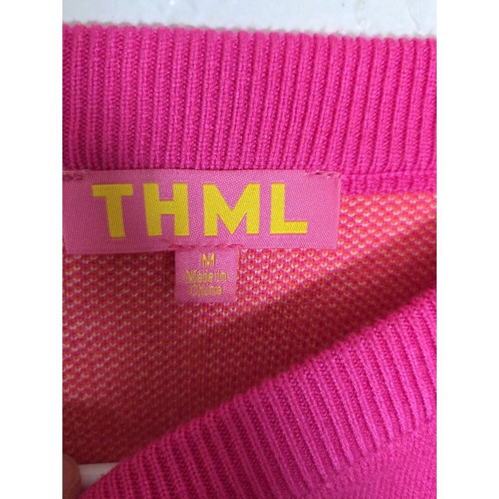 THML Pink Cream Bow Sweater with Bows Size Medium Super Soft - Picture 2 of 5